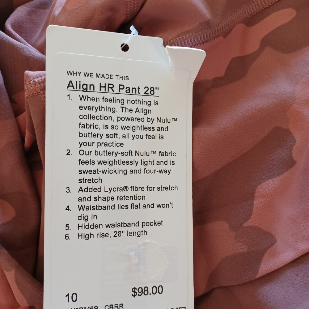 Lululemon Align High Rise Camo Briar Rose Legging - Picture 7 of 9
